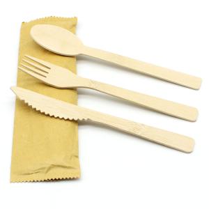 Natural Bamboo Utensils Bamboo Disposable Wooden Cutlery For Outdoor  Party Camping